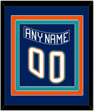 New York Nameplate & Number (Back) Combined - Road Blue (1995-1998) - Triple Mat 2