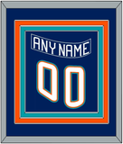New York Nameplate & Number (Back) Combined - Road Blue (1995-1998) - Triple Mat 2