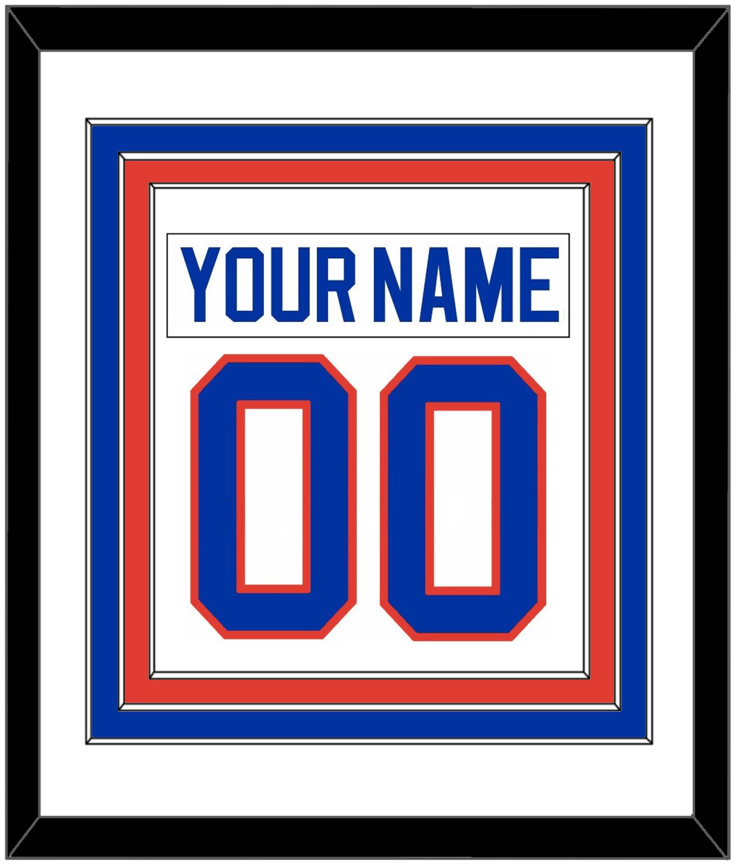 New York Nameplate & Number (Back) Combined - Home White (1984-1995) - Premier Tier 1