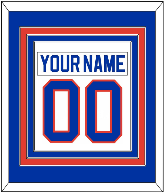 New York Nameplate & Number (Back) Combined - Home White (1984-1995) - Premier Tier 2