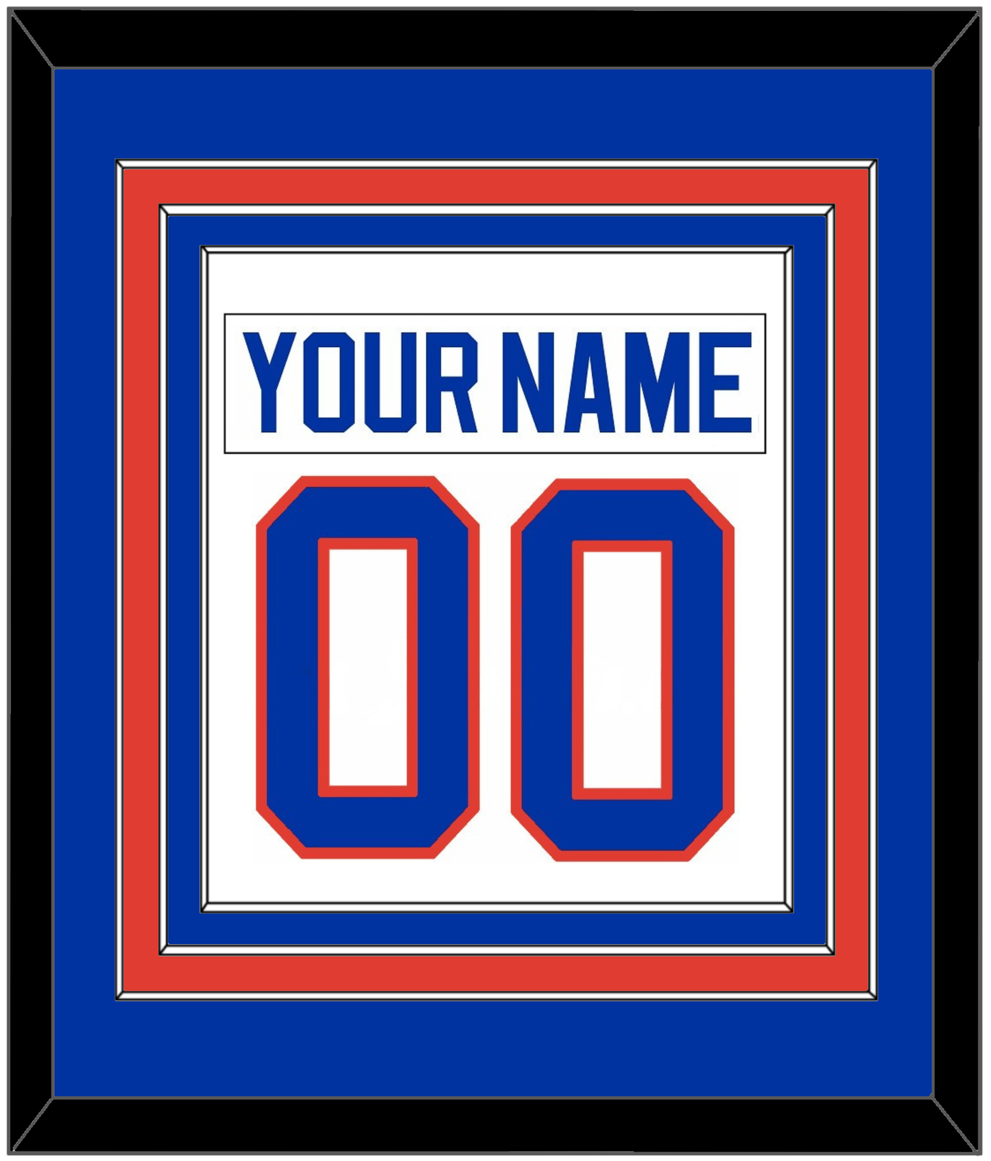 New York Nameplate & Number (Back) Combined - Home White (1984-1995) - Premier Tier 2