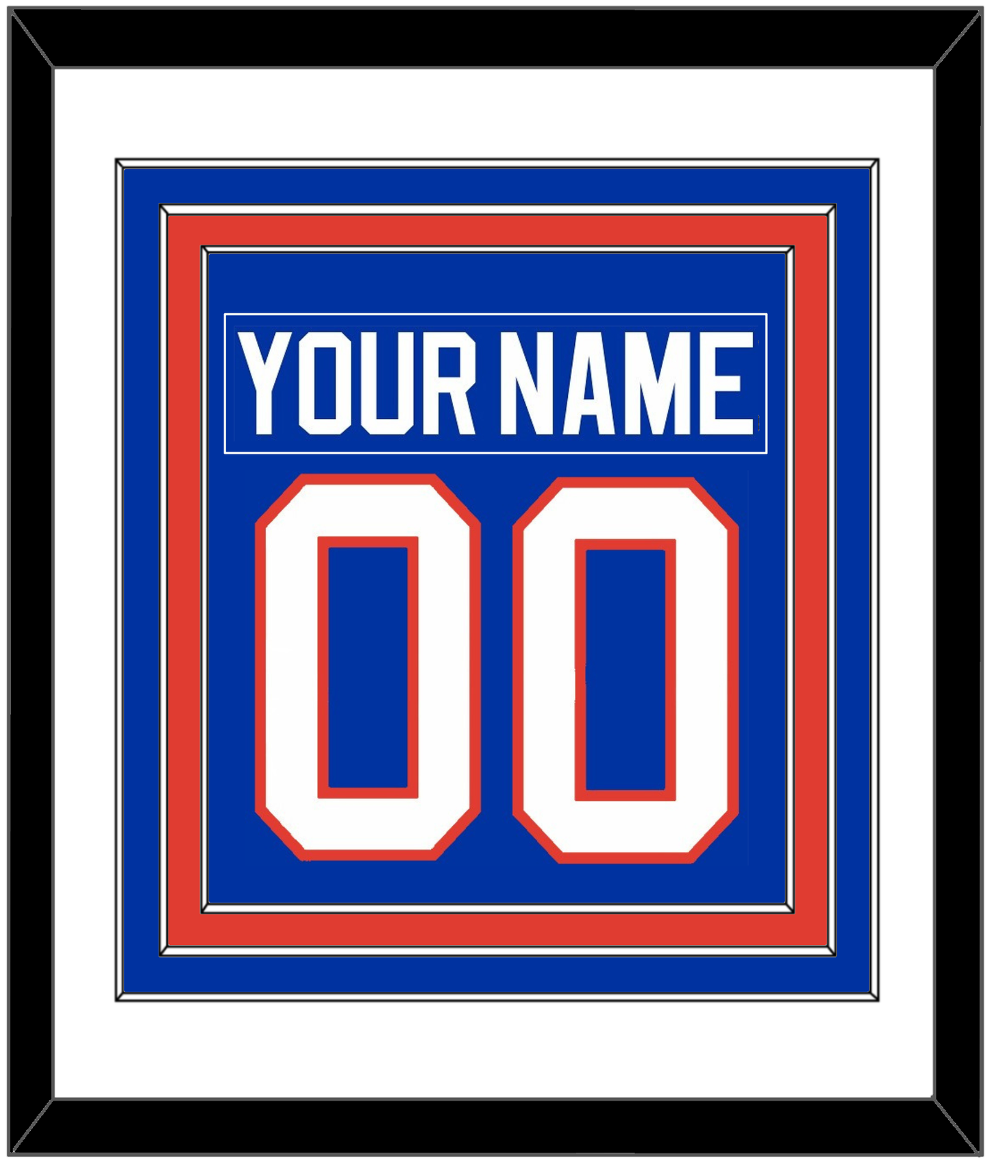 New York Nameplate & Number (Back) Combined - Road Blue (1984-1995) - Premier Tier 1