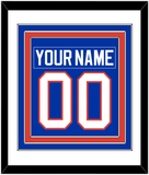 New York Nameplate & Number (Back) Combined - Road Blue (1984-1995) - Triple Mat 1