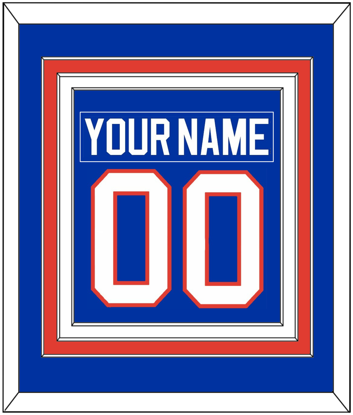 New York Nameplate & Number (Back) Combined - Road Blue (1984-1995) - Premier Tier 2