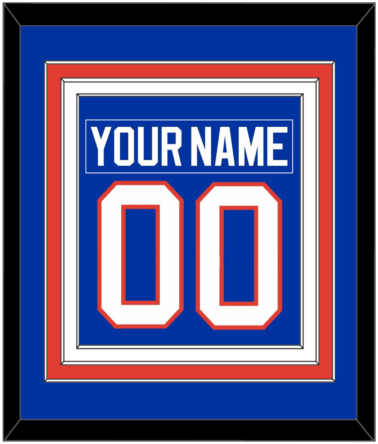 New York Nameplate & Number (Back) Combined - Road Blue (1984-1995) - Premier Tier 2