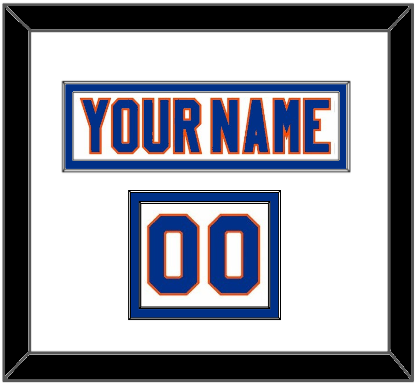 New York Nameplate & Number (Shoulder) - Road White - Signature Tier 1