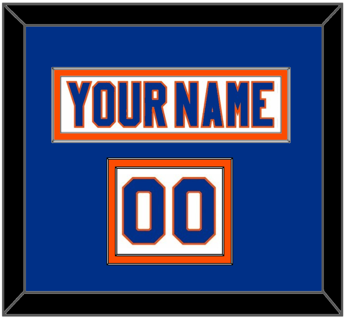 New York Nameplate & Number (Shoulder) - Road White - Signature Tier 3