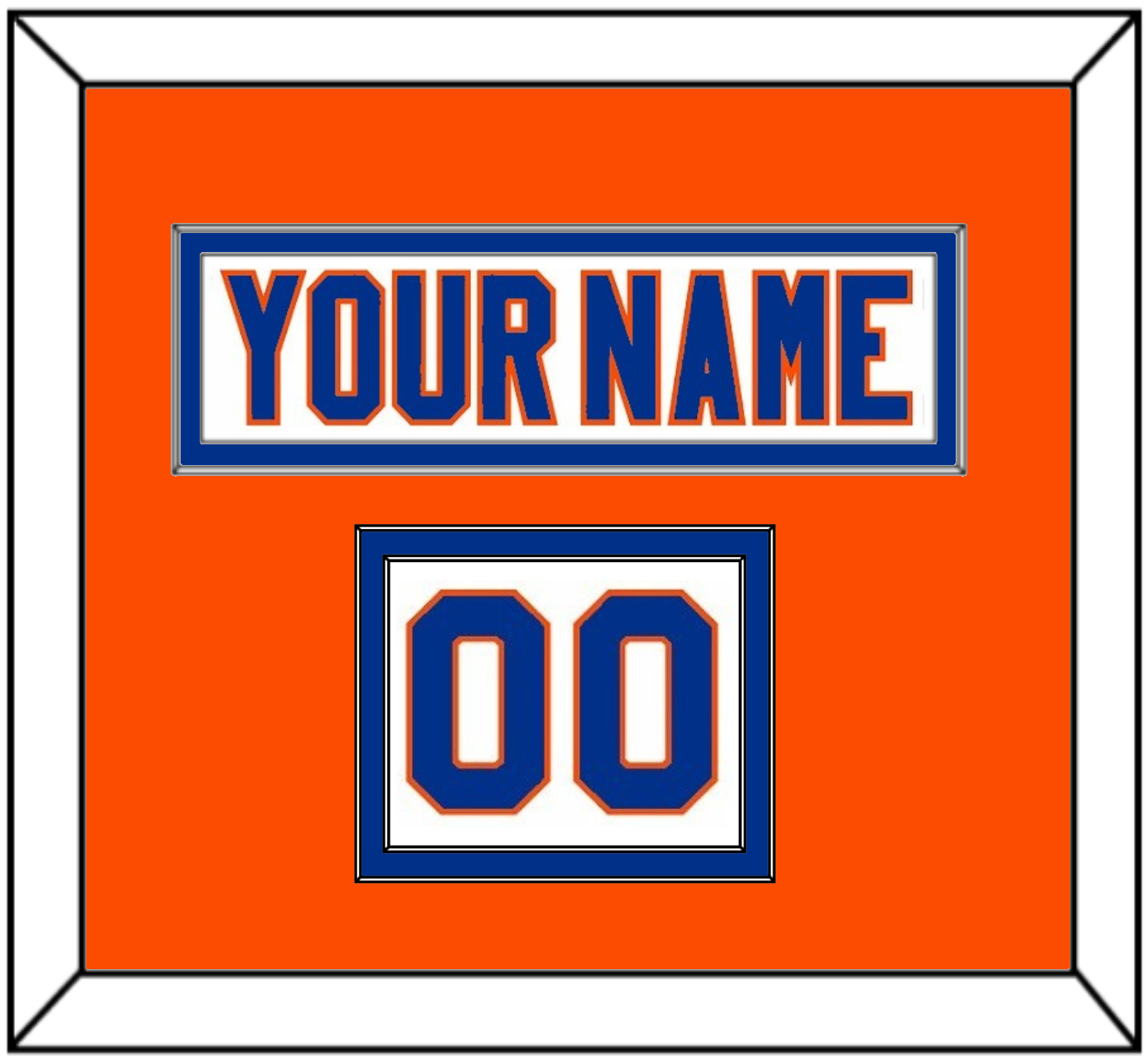 New York Nameplate & Number (Shoulder) - Road White - Signature Tier 4