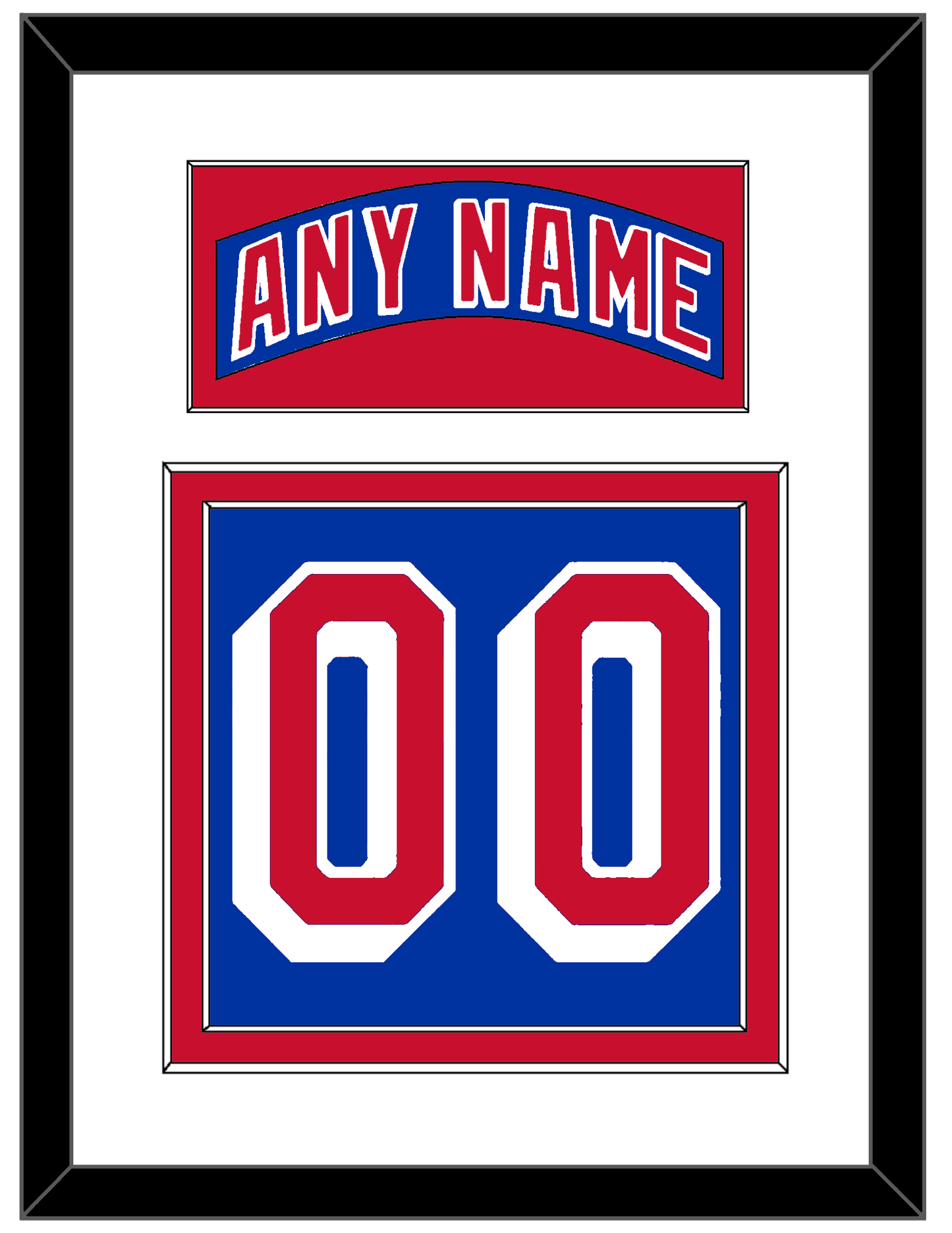 New York Nameplate & Number (Back) - Road Blue (1990-2004) - Signature Tier 1
