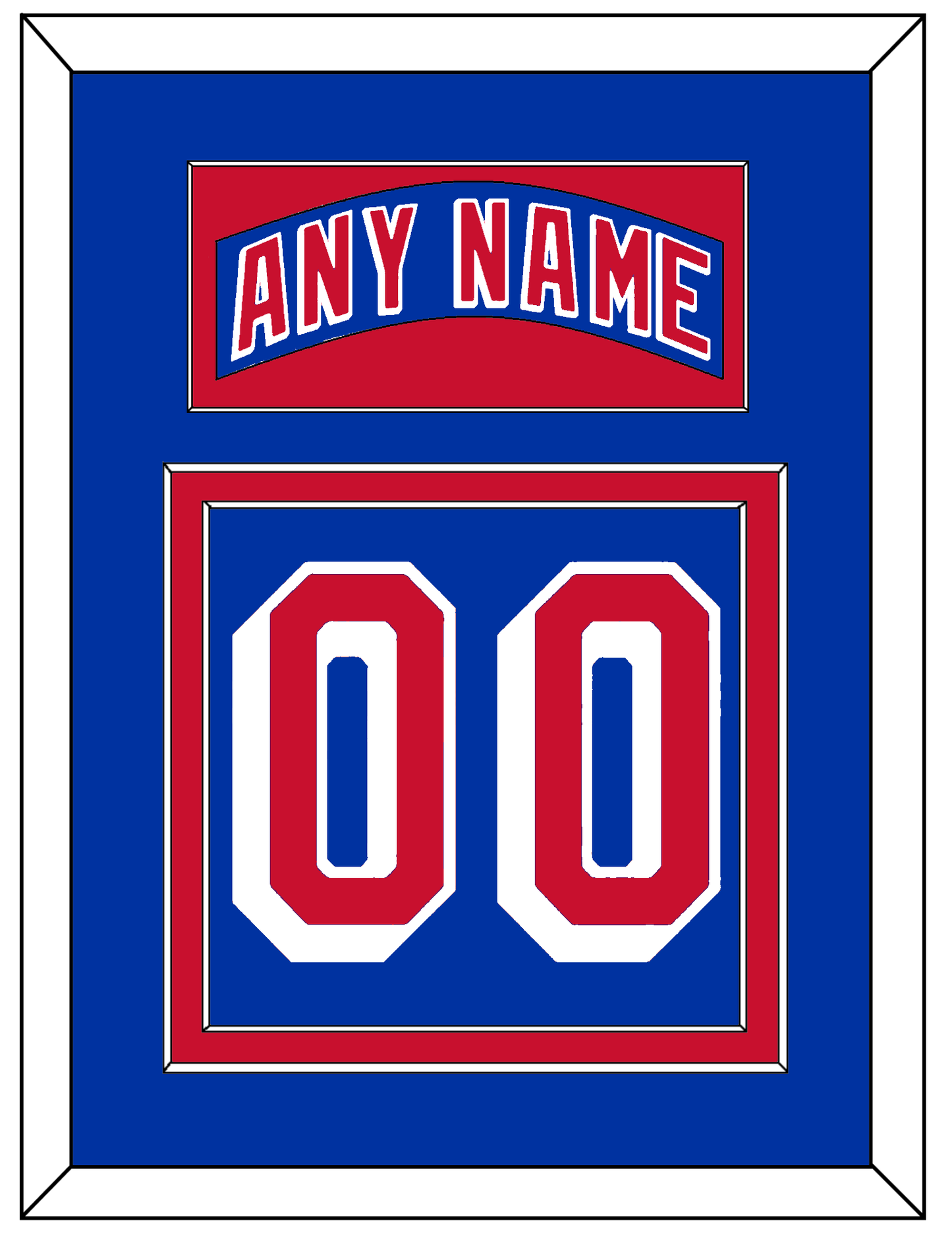 New York Nameplate & Number (Back) - Home Blue (2004-2017) - Signature Tier 2