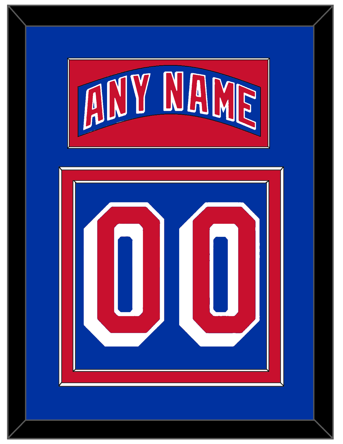 New York Nameplate & Number (Back) - Home Blue (2004-2017) - Signature Tier 2