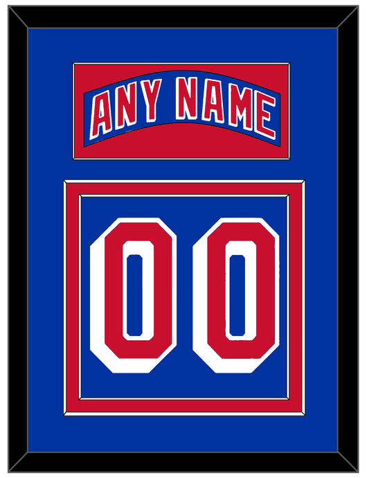 New York Nameplate & Number (Back) - Road Blue (1990-2004) - Signature Tier 2