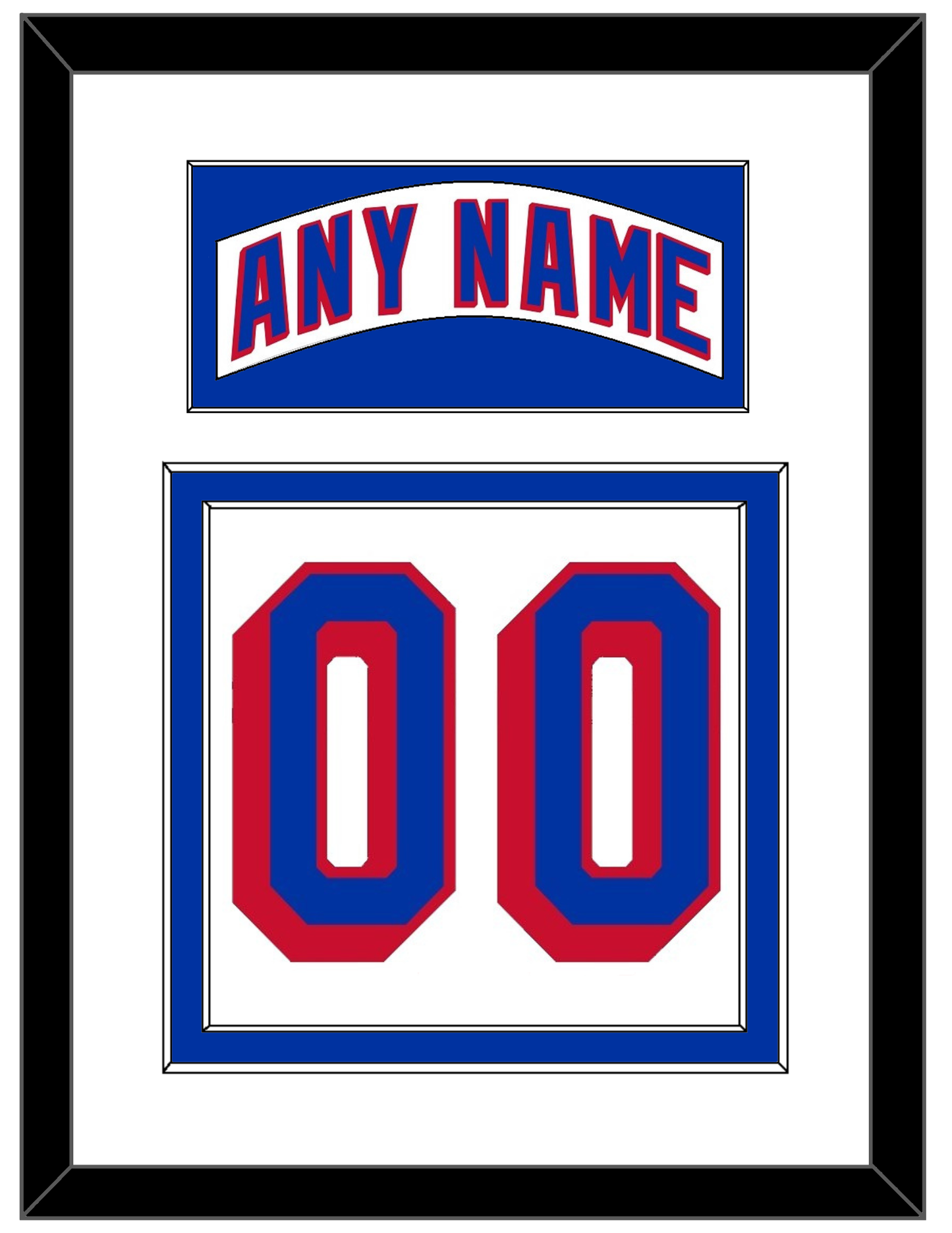 New York Nameplate & Number (Back) - Home White (1990-2004) - Signature Tier 1