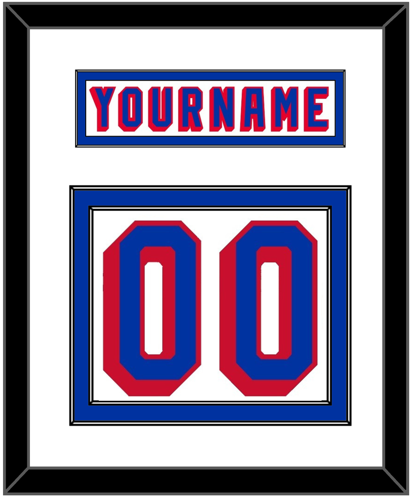 New York Nameplate & Number (Back) - Home White (1978-1990) - Signature Tier 1