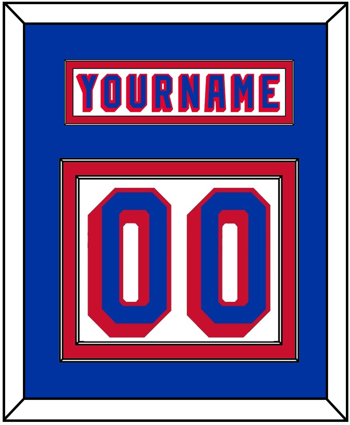 New York Nameplate & Number (Back) - Home White (1978-1990) - Signature Tier 2