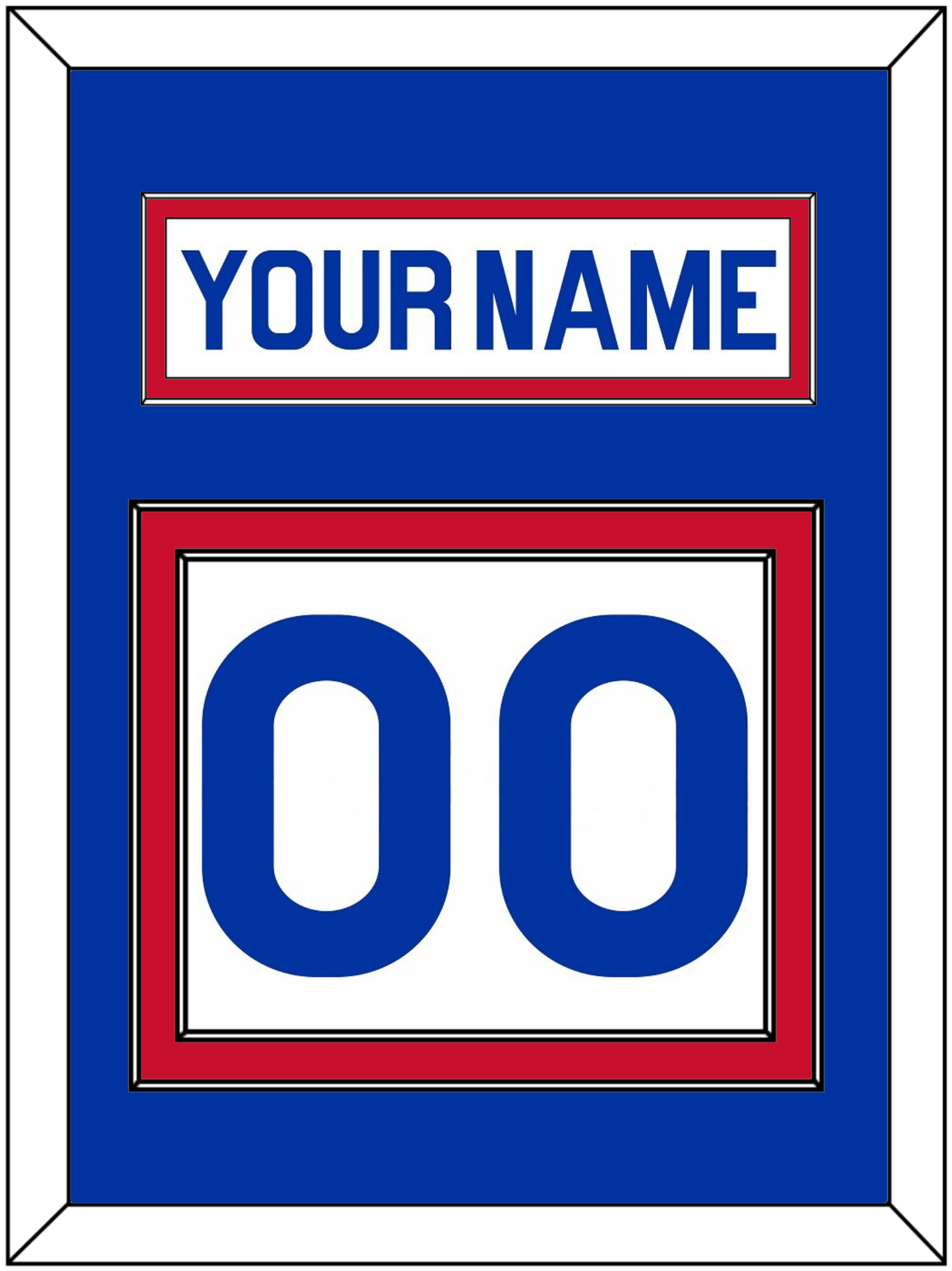 New York Nameplate & Number (Back) - Home White (1976-1978) - Signature Tier 1