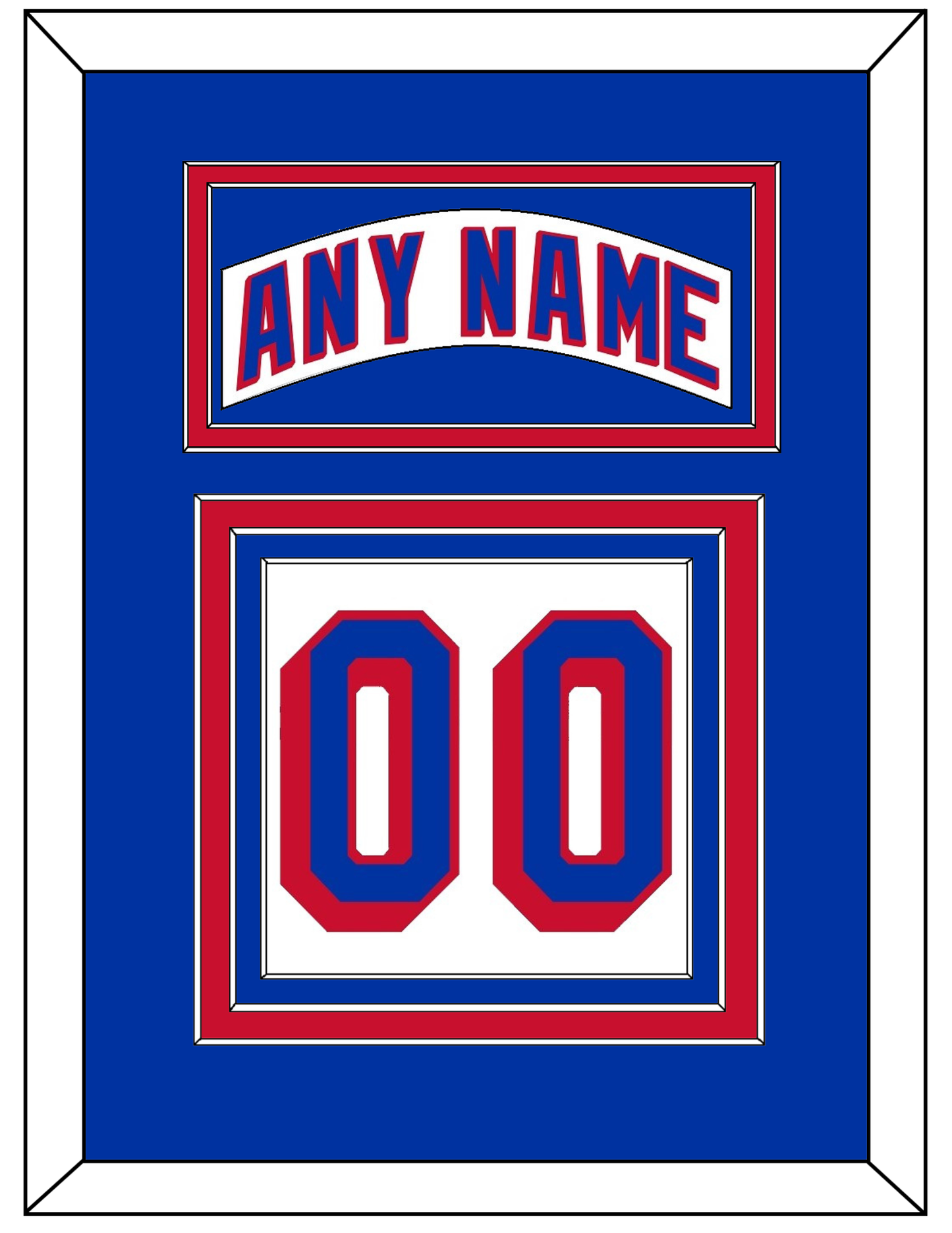New York Nameplate & Number (Back) - Road White (2004-2017) - Premier Tier 2