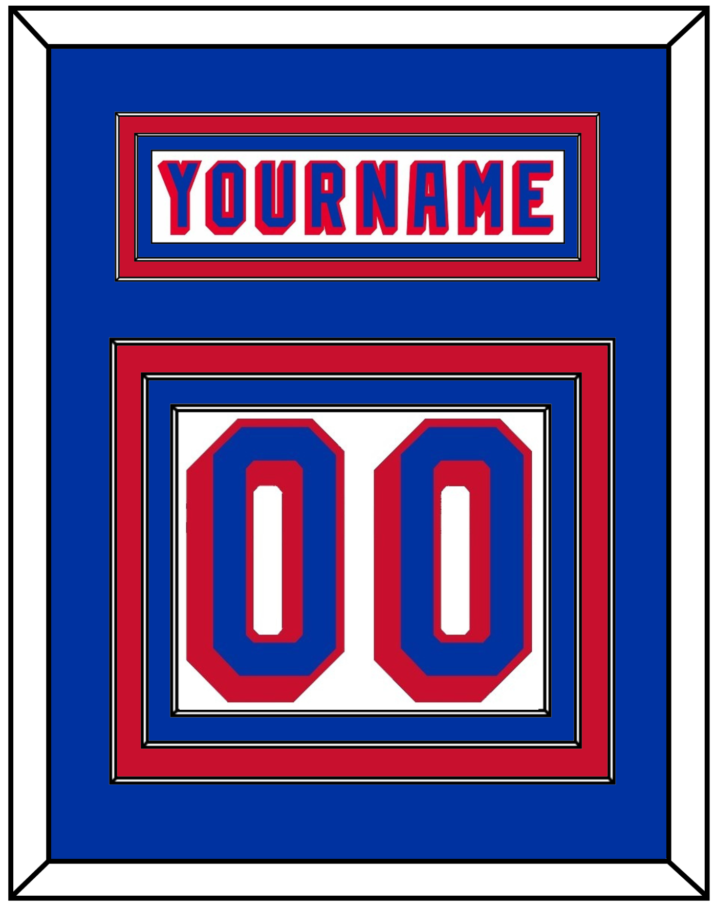 New York Nameplate & Number (Back) - Home White (1978-1990) - Premier Tier 2