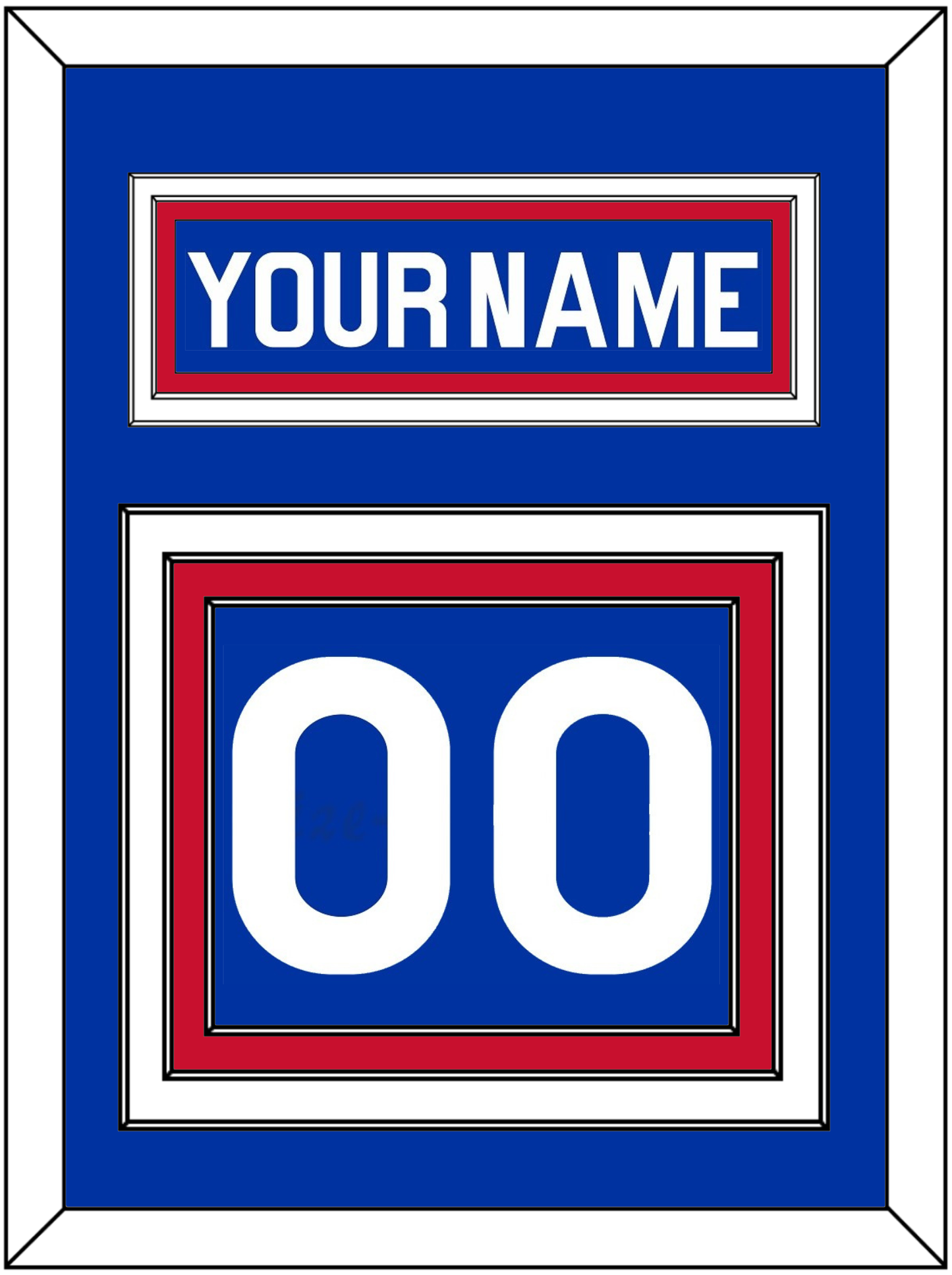 New York Nameplate & Number (Back) - Road Blue (1977-1978) - Premier Tier 2
