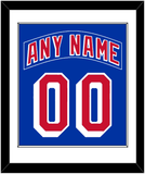 New York Nameplate & Number (Back) Combined - Road Blue (1990-2004) - Single Mat 1