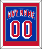 New York Nameplate & Number (Back) Combined - Road Blue (1990-2004) - Single Mat 2