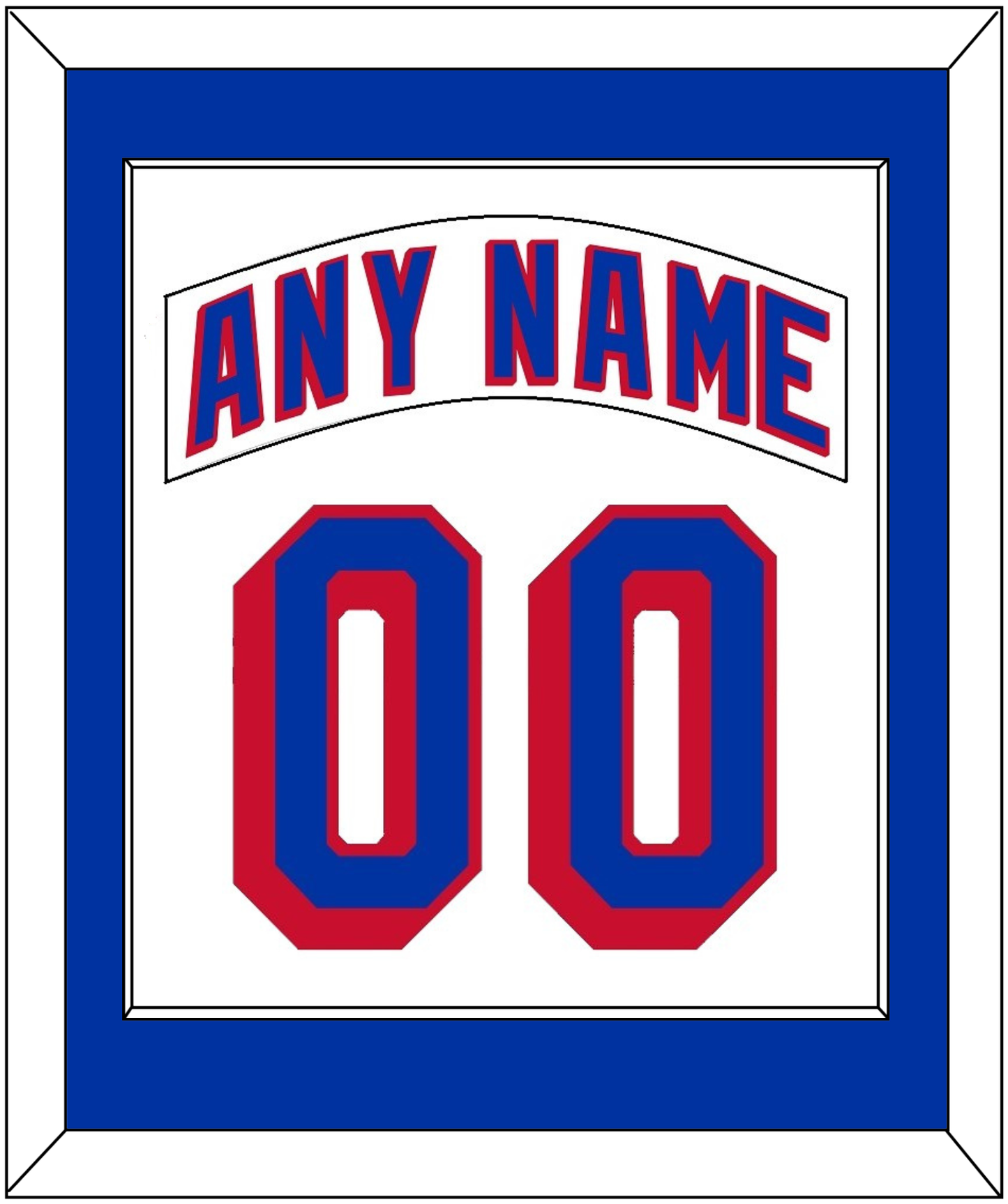 New York Nameplate & Number (Back) Combined - Road White (2004-2017) - Essential Tier 1