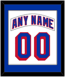 New York Nameplate & Number (Back) Combined - Road White (2004-2017) - Single Mat 1