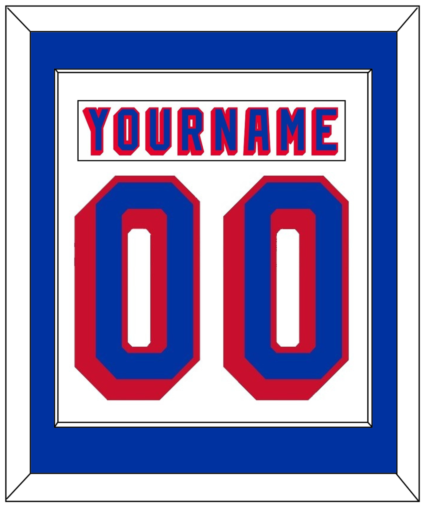 New York Nameplate & Number (Back) Combined - Home White (1978-1990) - Essential Tier 1
