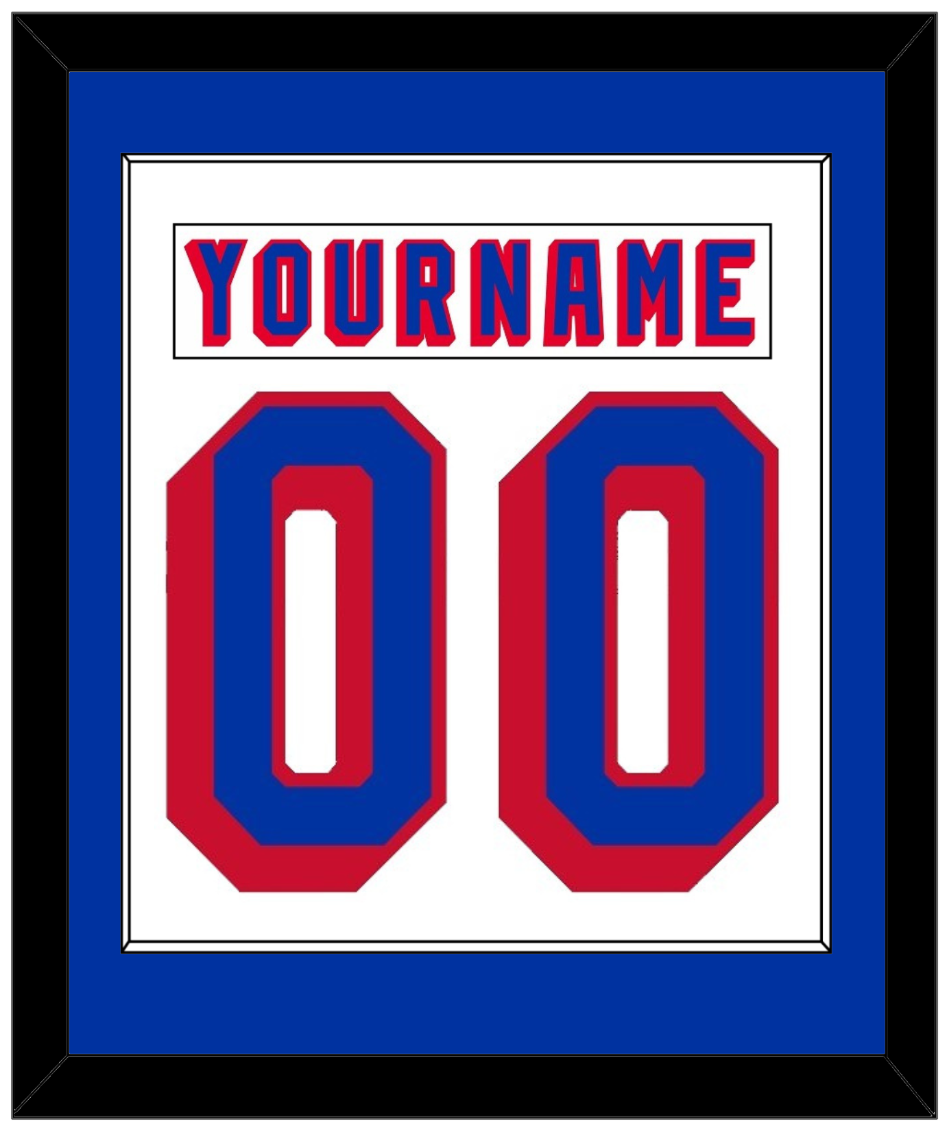 New York Nameplate & Number (Back) Combined - Home White (1978-1990) - Essential Tier 1