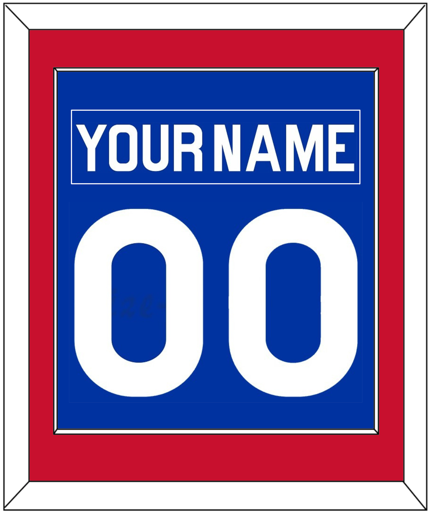 New York Nameplate & Number (Back) Combined - Road Blue (1977-1978) - Essential Tier 2