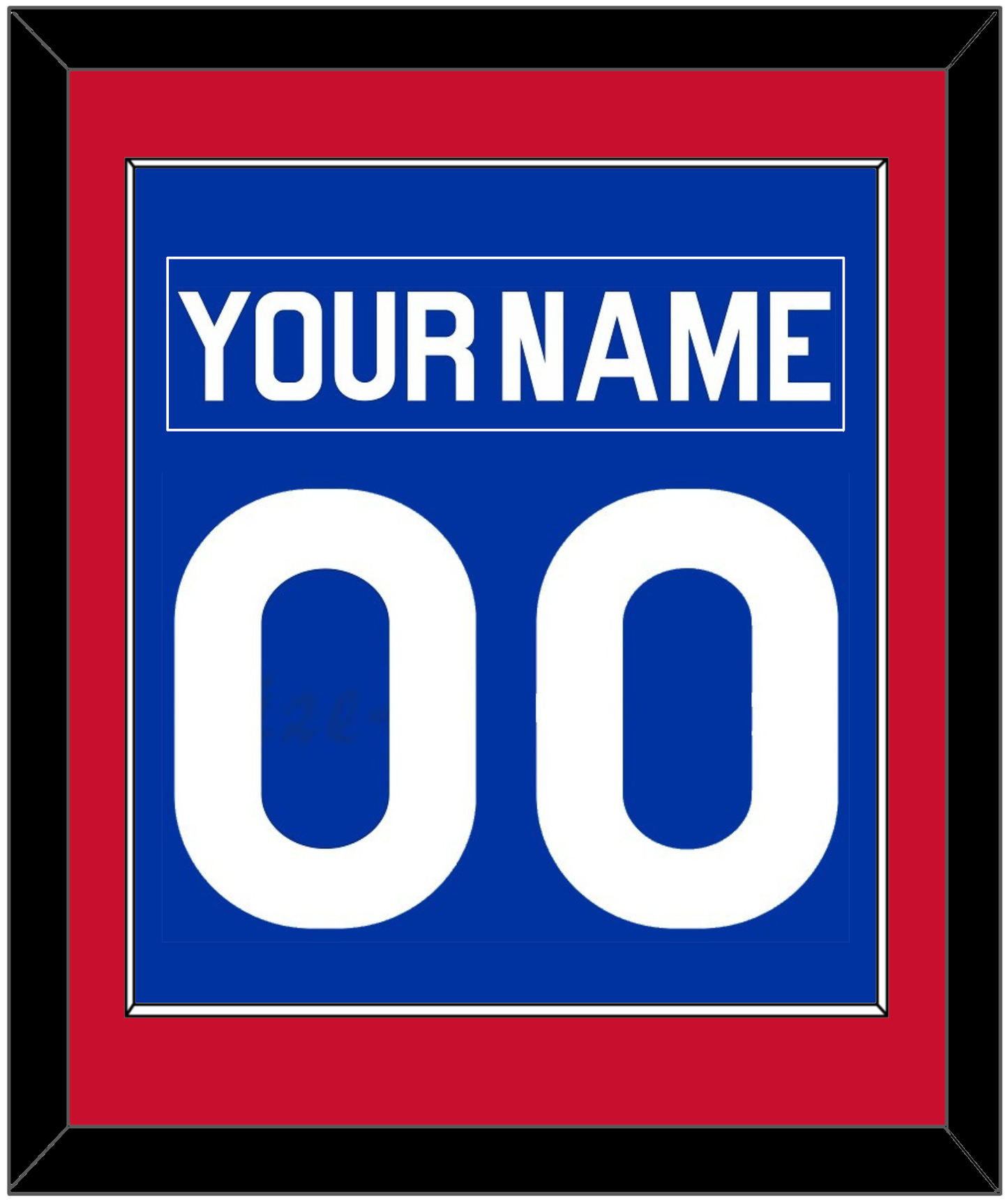 New York Nameplate & Number (Back) Combined - Road Blue (1977-1978) - Essential Tier 2