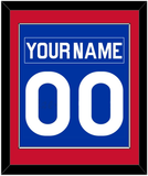 New York Nameplate & Number (Back) Combined - Road Blue (1977-1978) - Single Mat 2