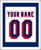 New York Nameplate & Number (Back) Combined - Home White (1970-1976) - Single Mat 1