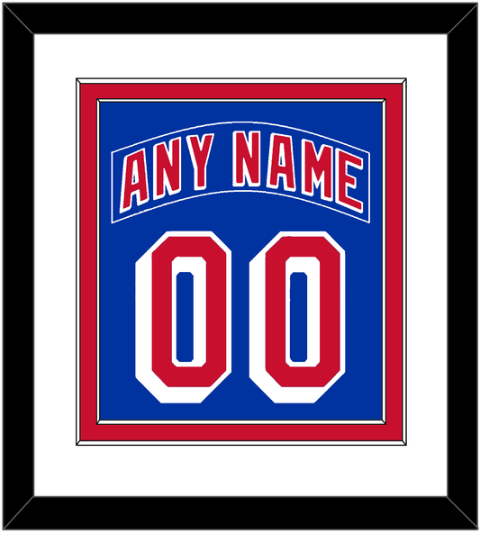 New York Nameplate & Number (Back) Combined - Home Blue (2004-2017) - Signature Tier 1