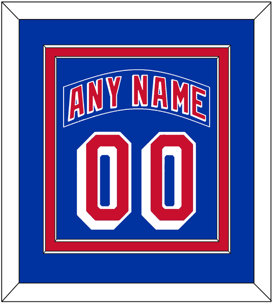 New York Nameplate & Number (Back) Combined - Road Blue (1990-2004) - Signature Tier 2