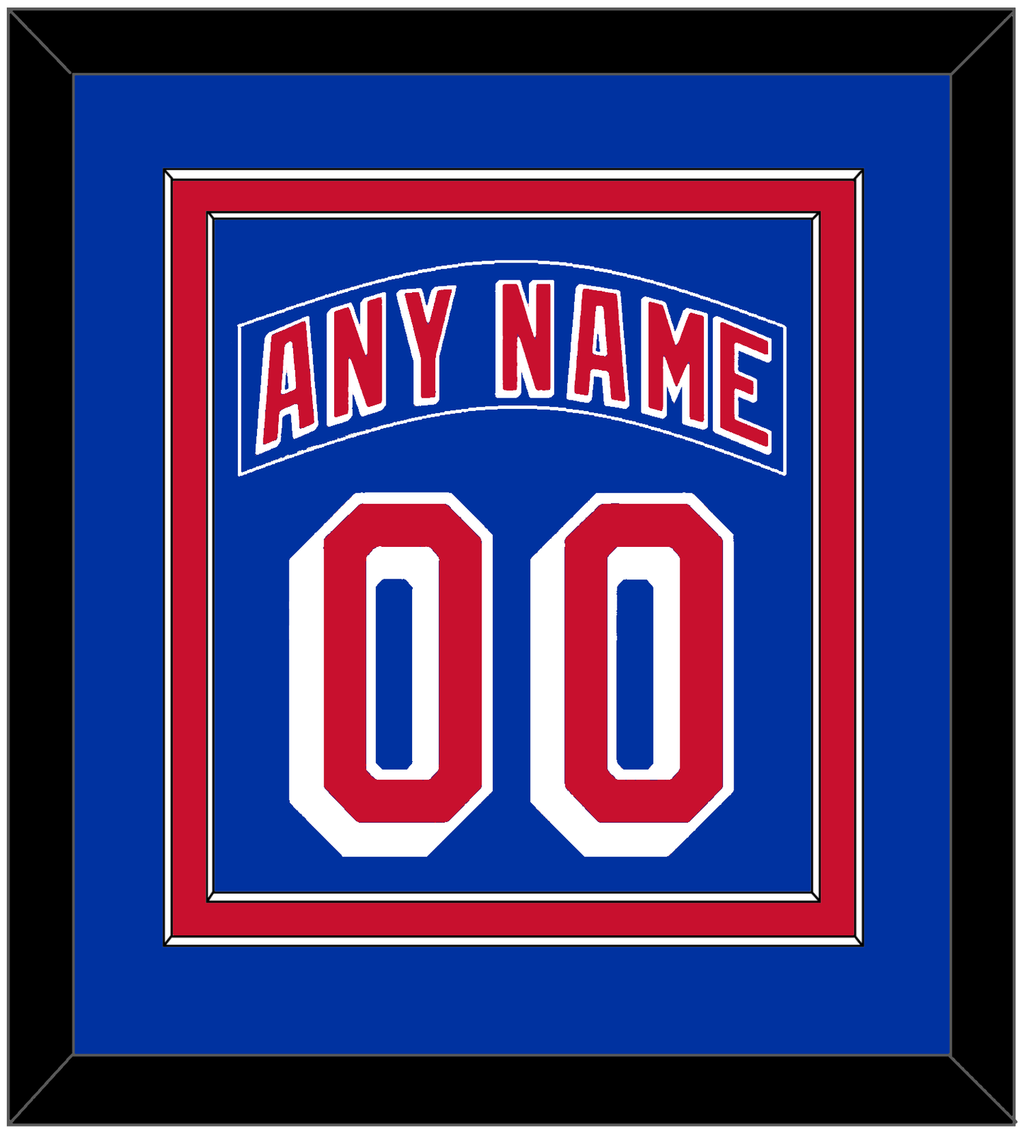 New York Nameplate & Number (Back) Combined - Home Blue (2004-2017) - Signature Tier 2