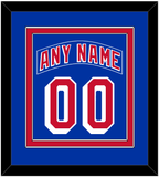 New York Nameplate & Number (Back) Combined - Home Blue - Double Mat 2