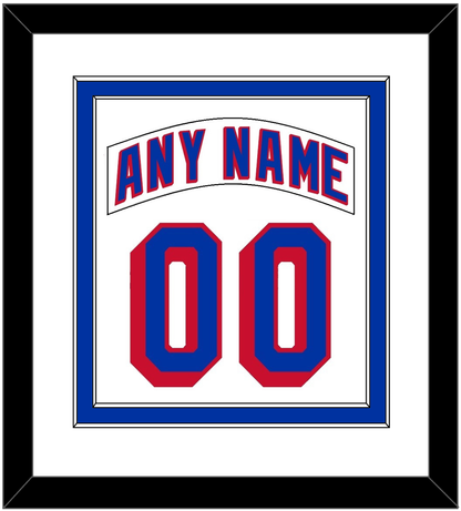 New York Nameplate & Number (Back) Combined - Road White - Signature Tier 1
