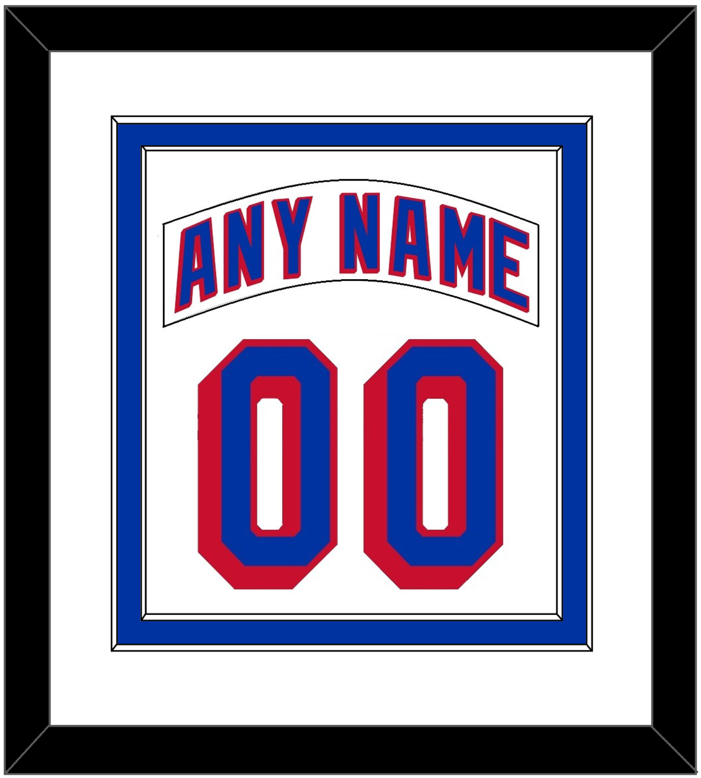 New York Nameplate & Number (Back) Combined - Road White (2004-2017) - Signature Tier 1