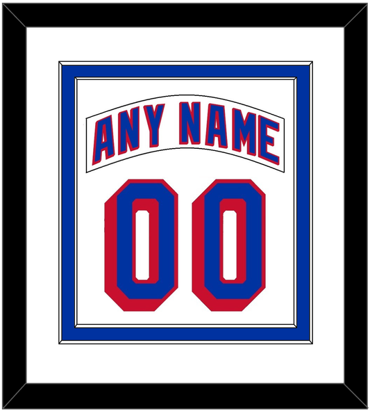 New York Nameplate & Number (Back) Combined - Road White (2004-2017) - Signature Tier 1