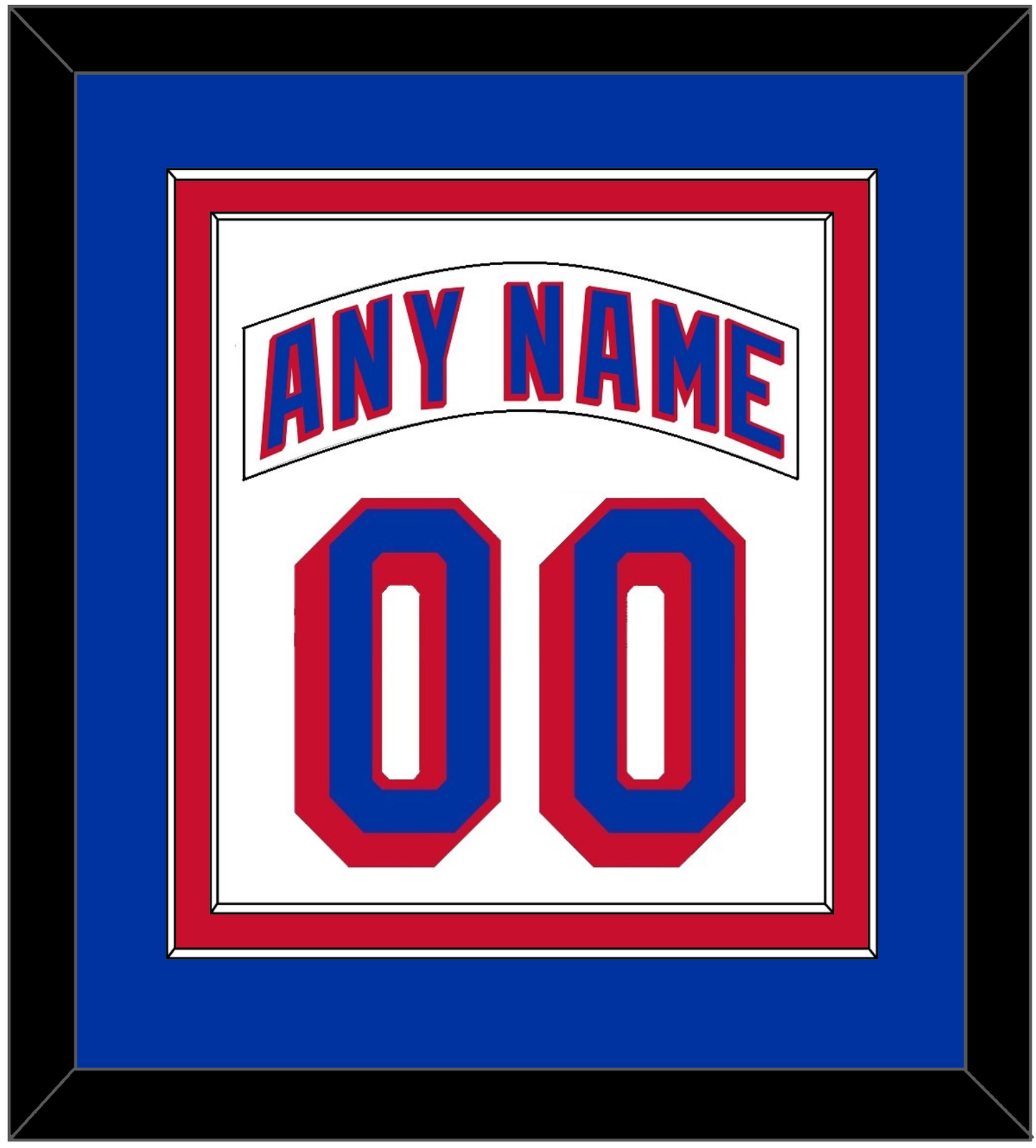 New York Nameplate & Number (Back) Combined - Road White (2004-2017) - Signature Tier 2