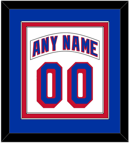 New York Nameplate & Number (Back) Combined - Road White (2004-2017) - Signature Tier 2