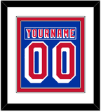 New York Nameplate & Number (Back) Combined - Road Blue (1978-1990) - Double Mat 1