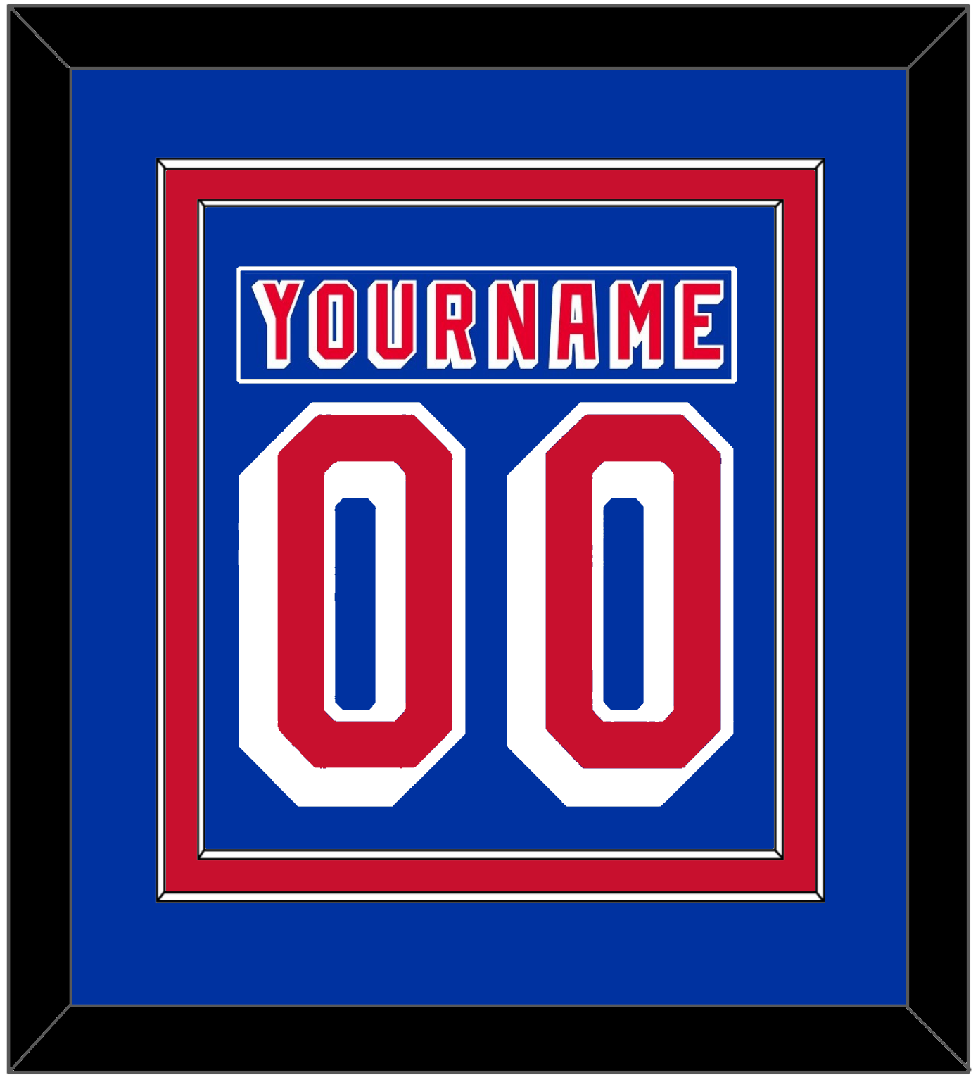 New York Nameplate & Number (Back) Combined - Road Blue (1978-1990) - Signature Tier 2