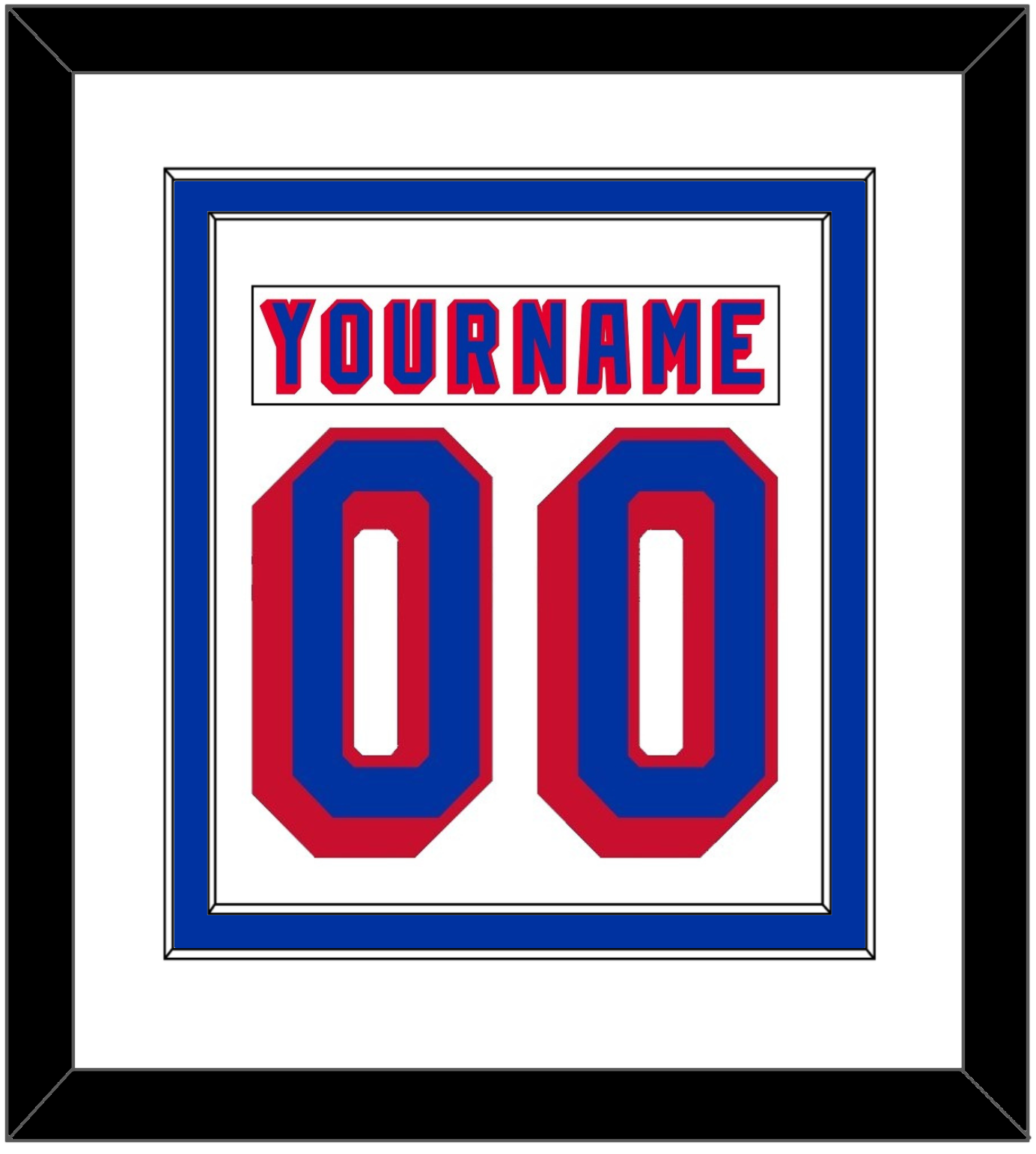 New York Nameplate & Number (Back) Combined - Home White (1978-1990) - Signature Tier 1