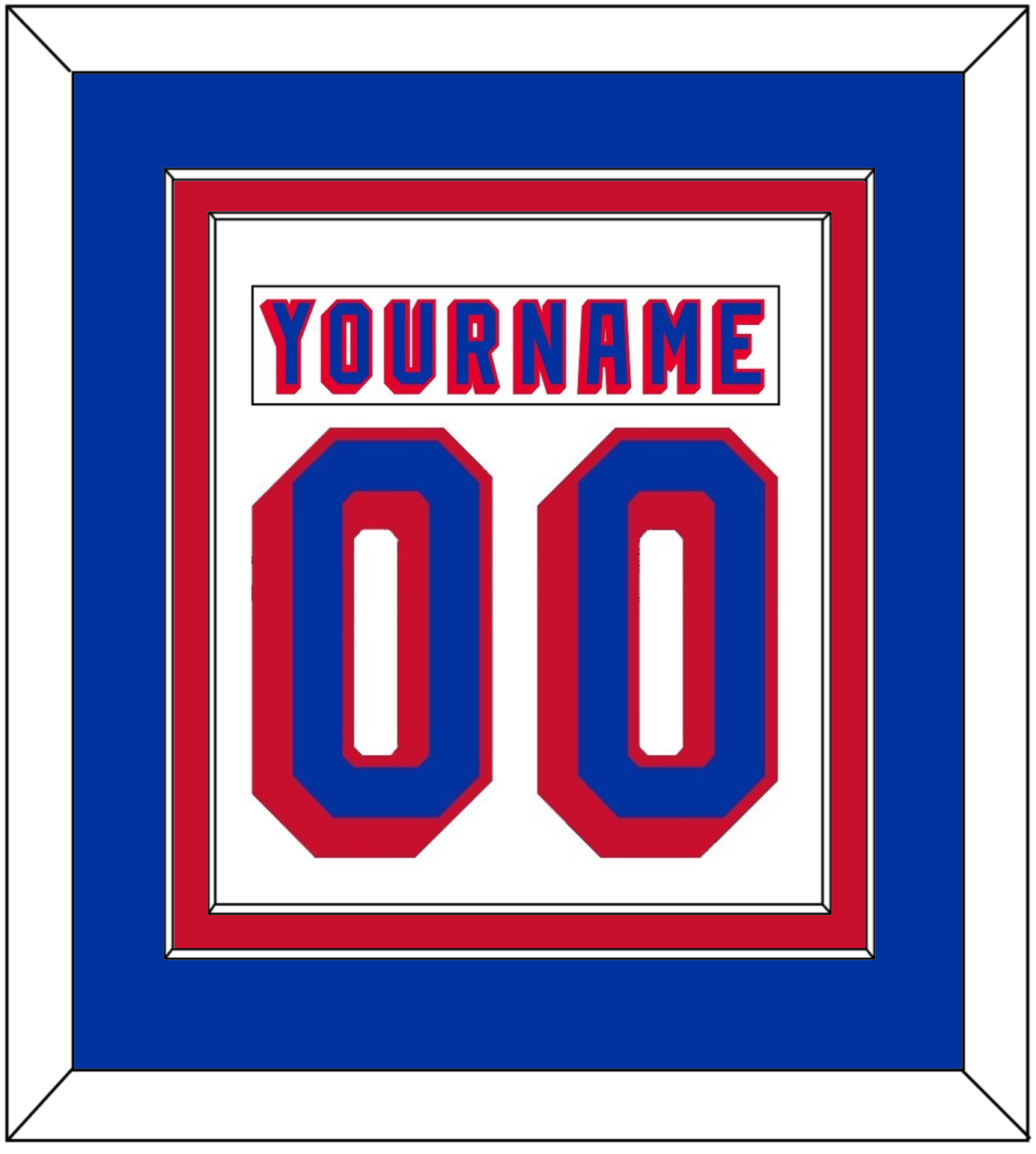 New York Nameplate & Number (Back) Combined - Home White (1978-1990) - Signature Tier 2