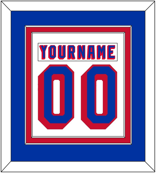 New York Nameplate & Number (Back) Combined - Home White (1978-1990) - Signature Tier 2