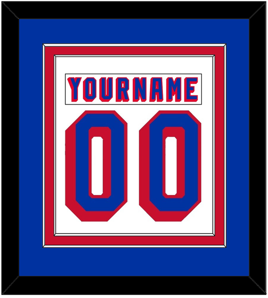 New York Nameplate & Number (Back) Combined - Home White (1978-1990) - Signature Tier 2