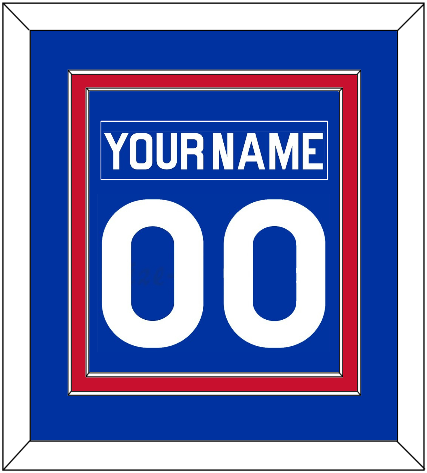 New York Nameplate & Number (Back) Combined - Road Blue (1977-1978) - Signature Tier 2