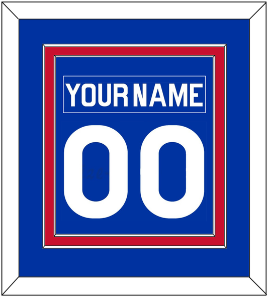 New York Nameplate & Number (Back) Combined - Road Blue (1977-1978) - Signature Tier 2